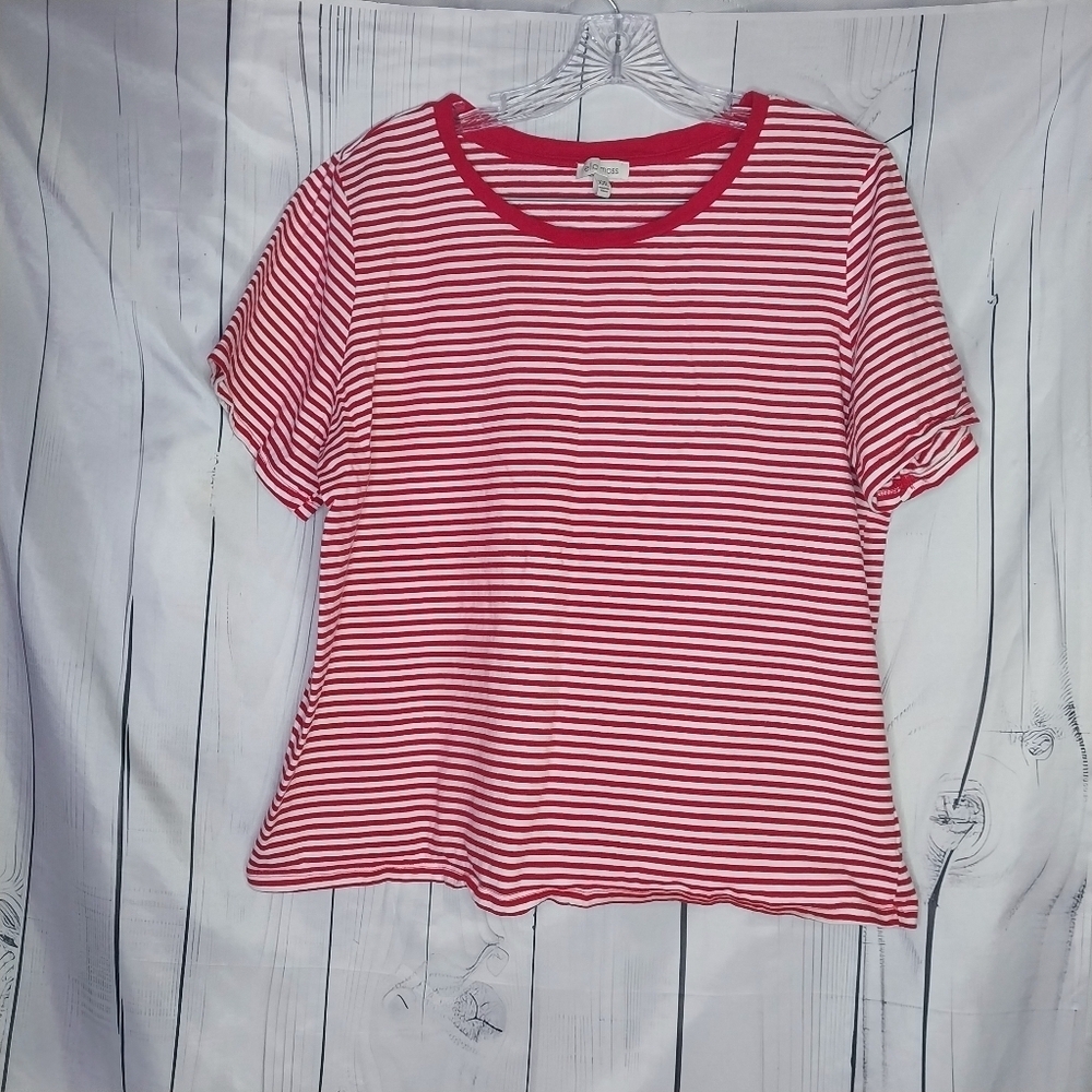 Ella Moss Red And White Striped Women's Top